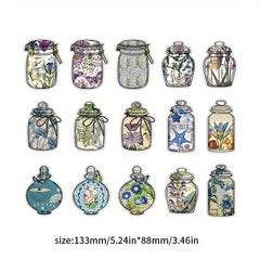 15pcs Retro Style Flower DIY Decoration Material Pack