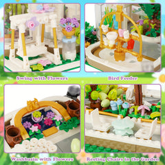 Garden Building Blocks Set with Plants, Greenhouse Toy Gift for Adults