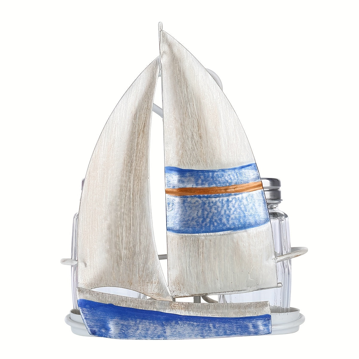 Sailboat Seasoning Bottle Holder & Pepper Bottle Storage Iron Organizer