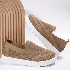 Women's Knit Woven Slip-On Sneakers Lightweight Sporty Shoes