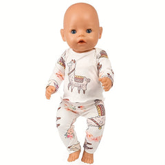 Lamb Pattern Doll Clothes Set for 17 inch Dolls