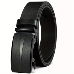 1pc Men's Leather Ratchet Belt Automatic Buckle Belts