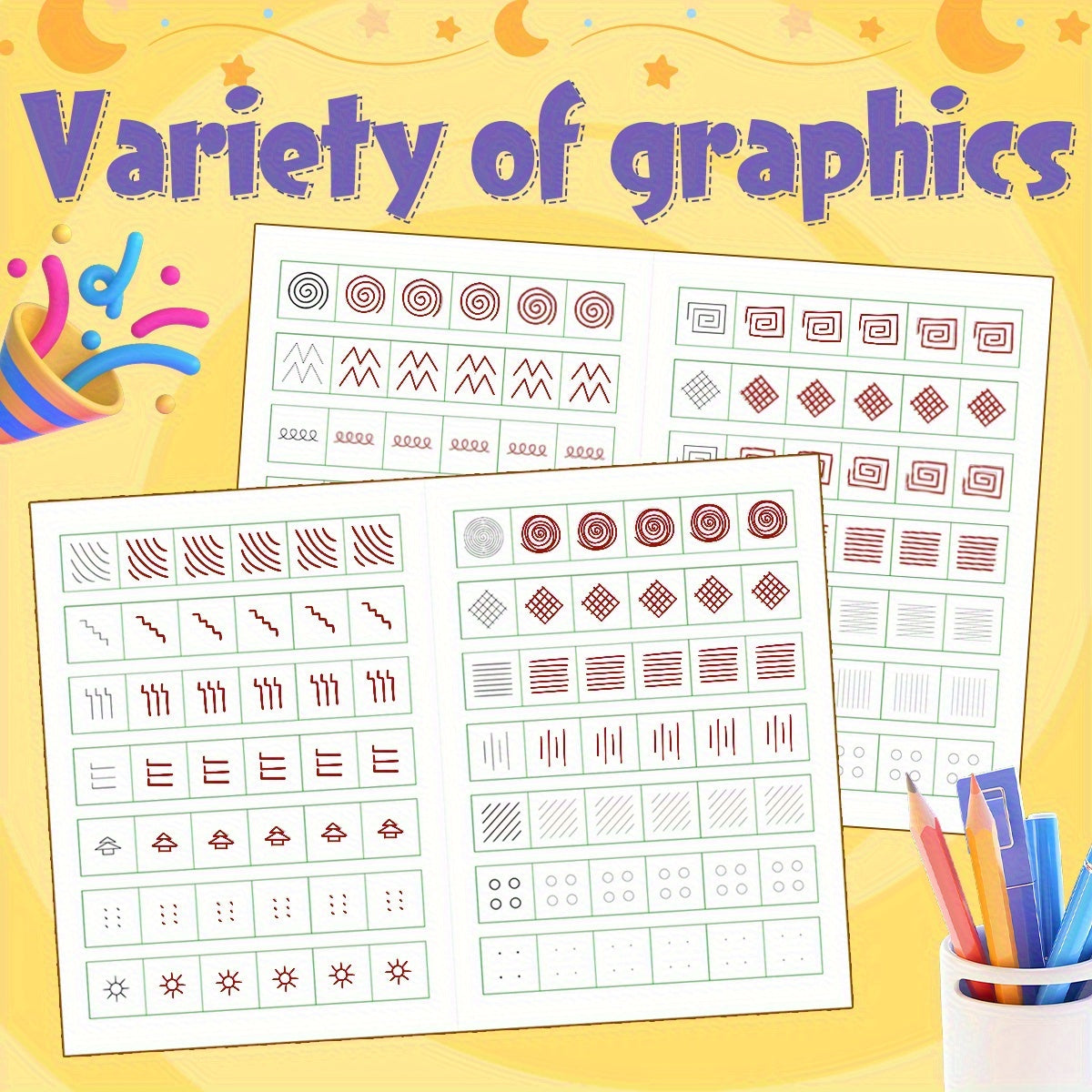 Pen Control Workbook Kids 5 7 Alphabet Numbers Shapes Tracing Practice