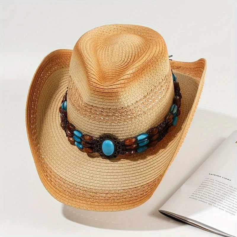 Western Cowboy Straw Hat Boho Beach Hat