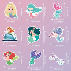 100pcs Mermaid Stickers For Laptop Cups Water Bottles Skateboard Luggage