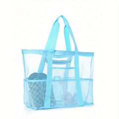 Large Capacity Beach Bag Mesh Clear Lightweight Storage Bag