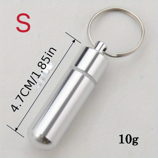 Waterproof Stainless Steel Pill Case Keychain