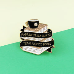 Tea & Book Happiness Brooch