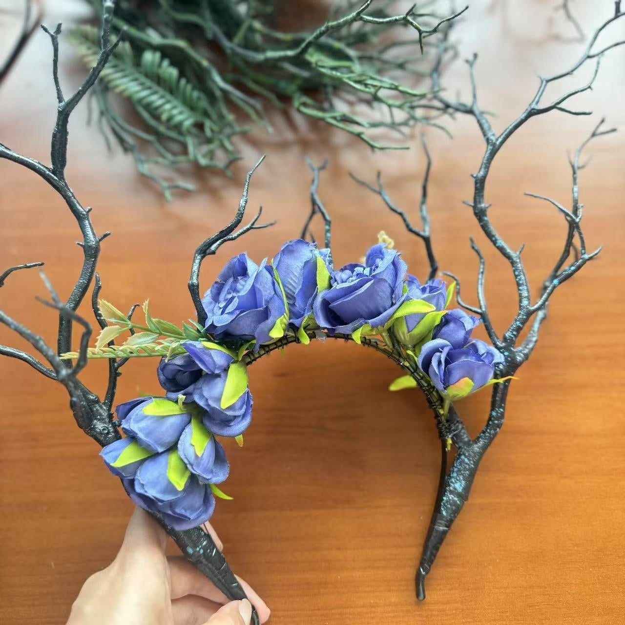 Baroque Style Hair Crown for Halloween Cosplay Parties