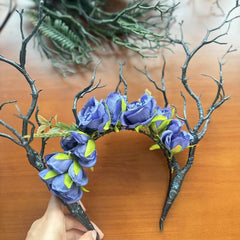 Baroque Style Hair Crown for Halloween Cosplay Parties