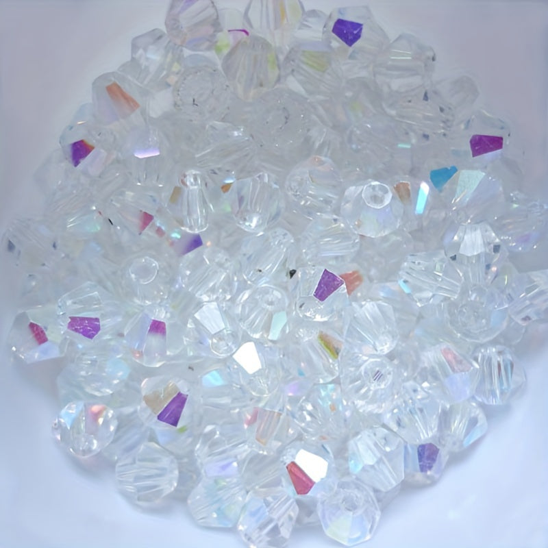 4mm Double Cone Crystal Rhombus Glass Beads DIY Beaded Bracelet Necklace