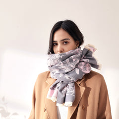Coconut Tree Cashmere Scarf Long Warm Shawl Wraps Cashmere Fringe Scarf