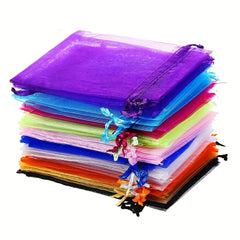 100pcs Transparent Organza Gift Bag Random Organza Favor Bag