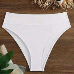  High Rise Swimwear Panty Solid Medium Stretch