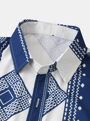 Men's Floral Shirt Casual Slim Short Sleeve Shirt