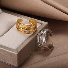 Stainless Steel Open Adjustable Ring Women's Irregular Ring