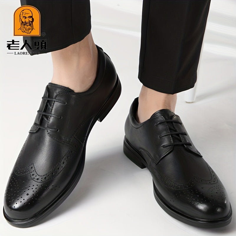 LAORENTOU Men's Brogue Lace Up Dress Shoes