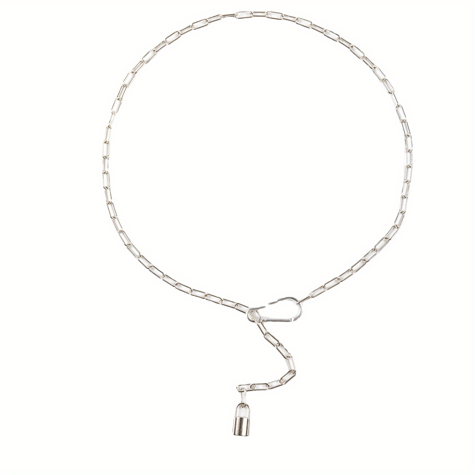 Punk Metal Waist Chain Hip Hop Hollow Belly Chain Lock Pendant