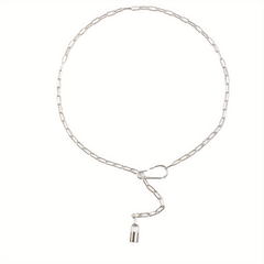 Punk Metal Waist Chain Hip Hop Hollow Belly Chain Lock Pendant