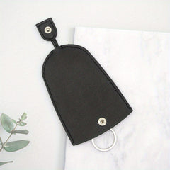 Key Pouch Organizer PU Leather Key Case w/ Pull Strap Ring