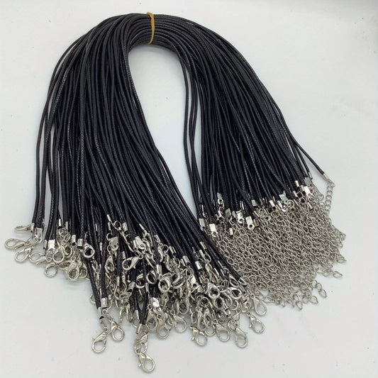 Bulk PU Leather String Necklace Rope DIY Jewelry Adjustable Braided Rope