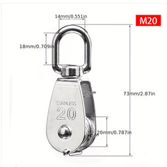 Durable Pulley Roller w/ Swivel Hooks for Smooth Lifting - M15/M25/M32/M20 Opt