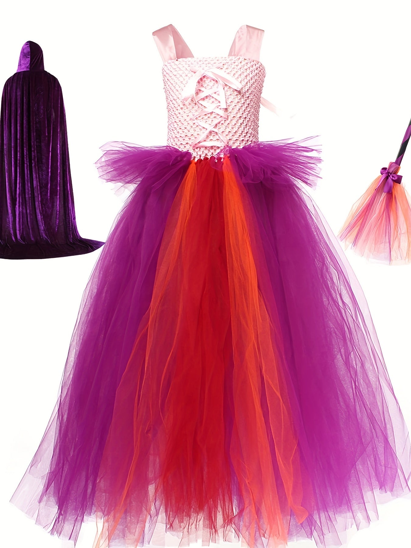 Halloween Witch Cosplay Costume & Accessories for Party Performance