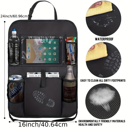 Car Seat Back Storage Bag Organizer Tablet Holder Cover Car Seat Protector