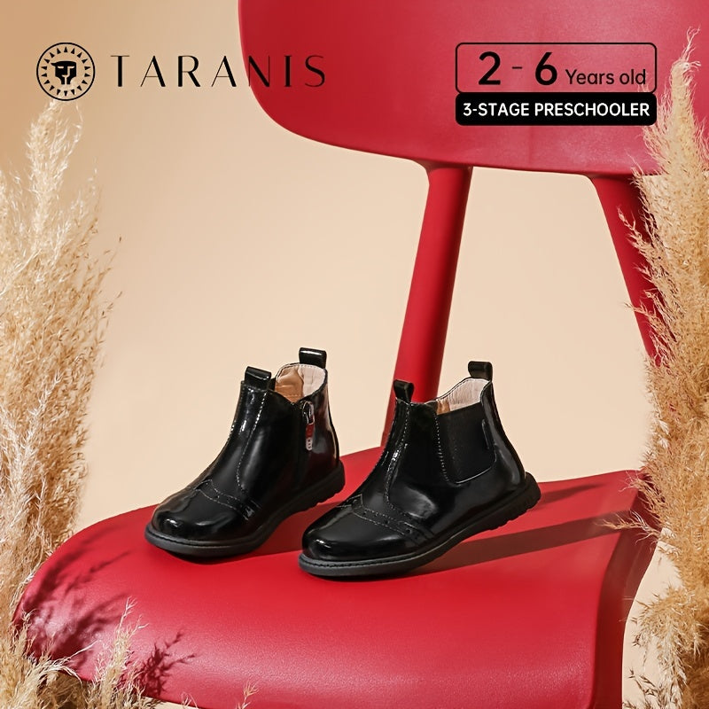 TARANIS Chelsea Boots Leather Side Zipper Baby Shoes