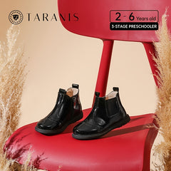 TARANIS Chelsea Boots Leather Side Zipper Baby Shoes