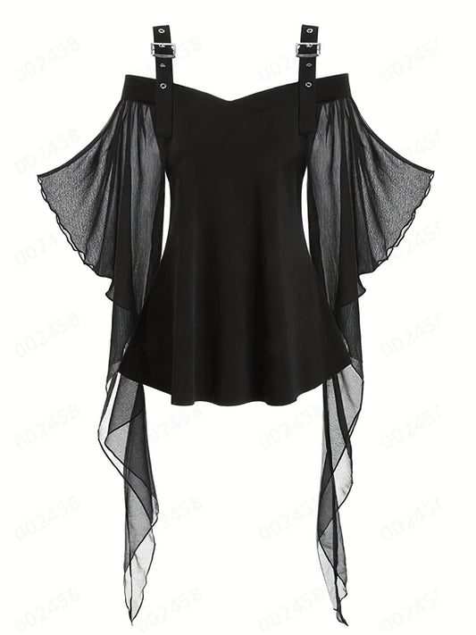 Vintage Ruffle Trim Cosplay Blouse Halloween Costume