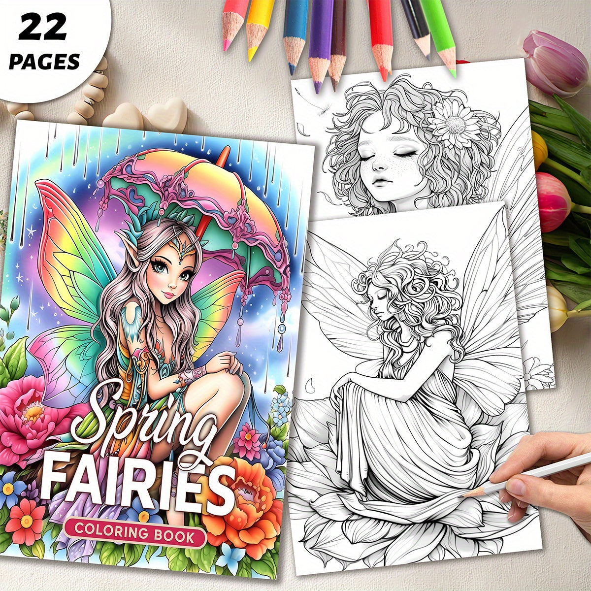 Spring Fairy Coloring Book - Ideal Gift for Adults - Valentine's, Christmas