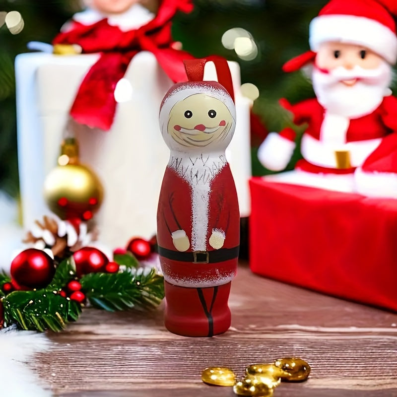 Funny Santa Pendant Christmas Ornaments Tree Decorations Wooden Standing Santa