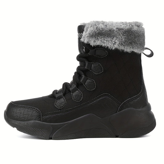 Waterproof Plush Lined Snow Boots Thermal Tactical Military High Top Boots