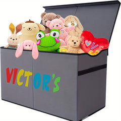 Large Collapsible Toy Storage Box With Lid - Sturdy Organizer for Kids