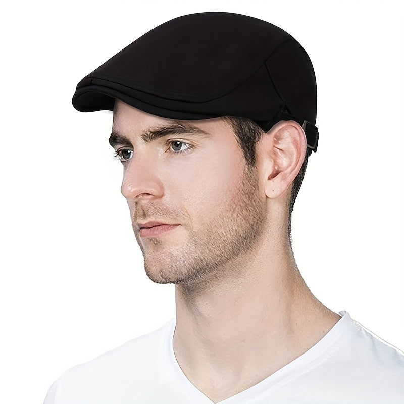 Men's Beret Adjustable Newsboy Cap Soft Woven Hat