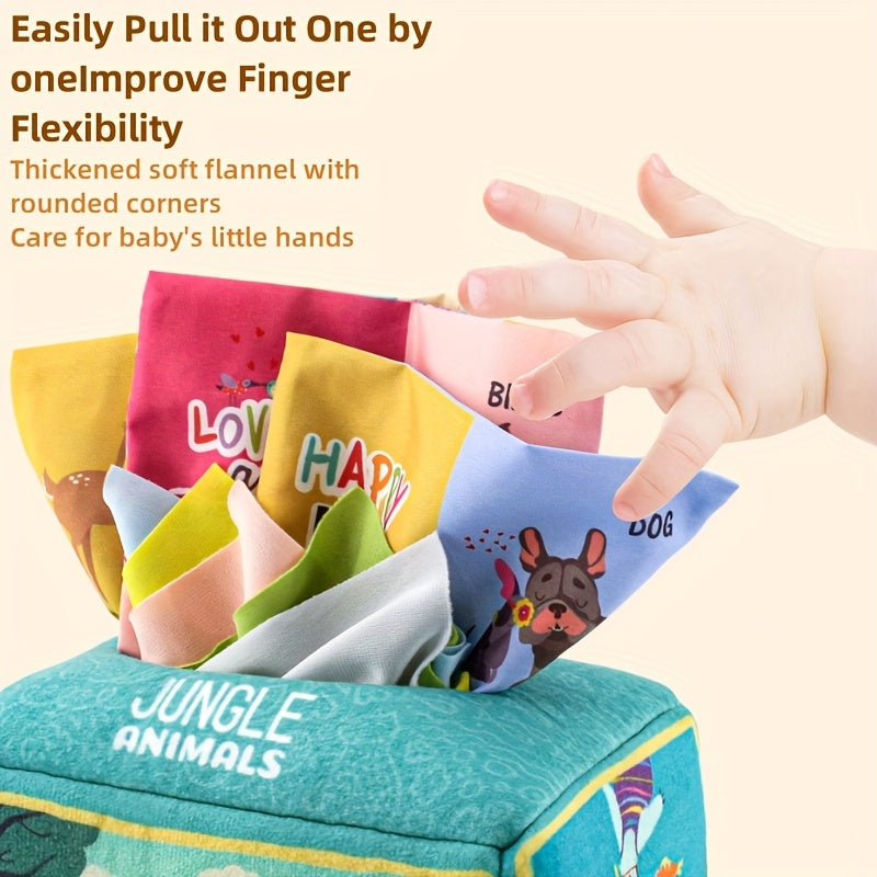 Jungle Animals Tissue Box Toy for Toddlers