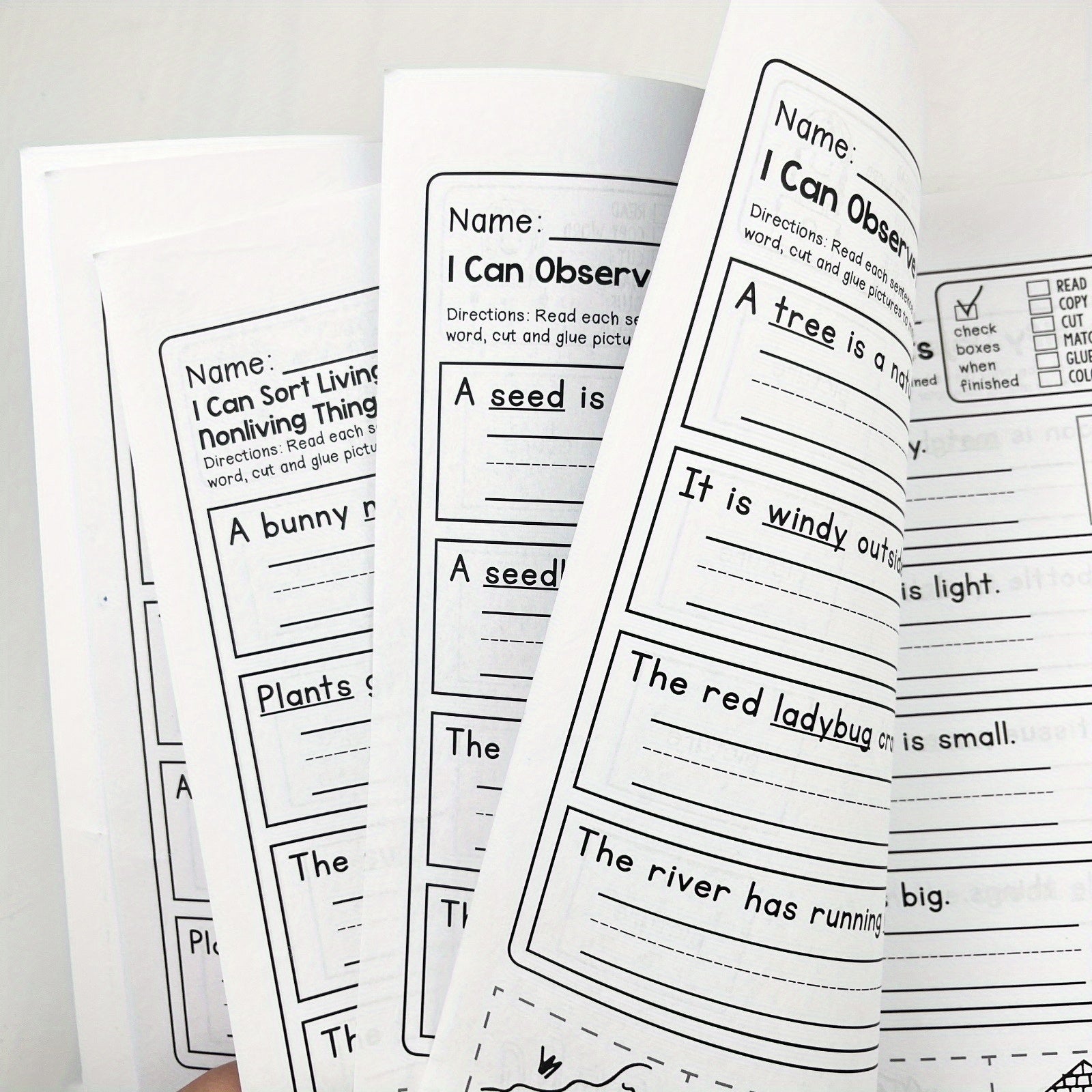 Kids Activity Book with Observation Checklists & Writing Prompts