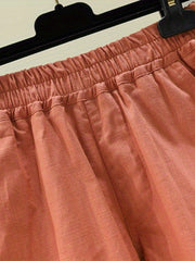 Girls Letter Print Cotton Linen Jogger Shorts for Summer