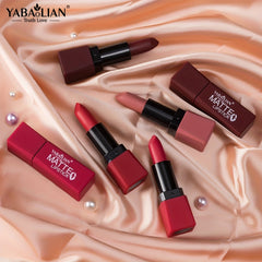 12-Color Matte Velvet Nude Lipstick, Long-Lasting & Smudge-Proof