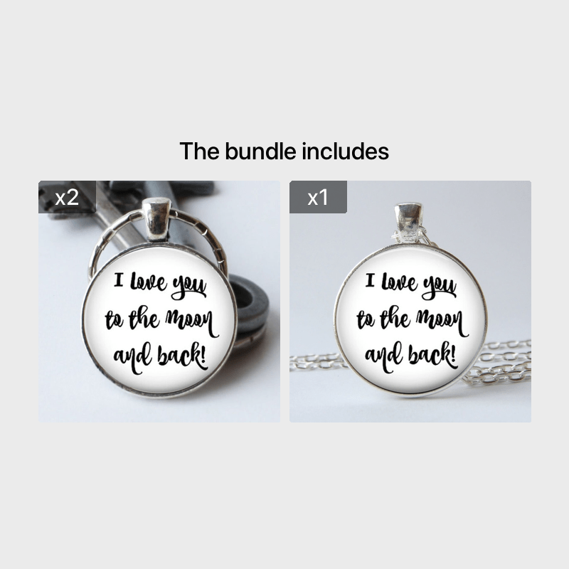 I Love You To The Moon And Back Time Stone Keychain