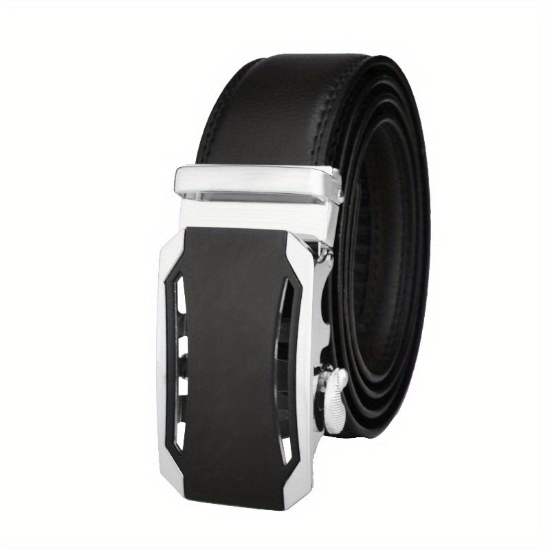 Men's Leather Belt with Automatic Buckle
