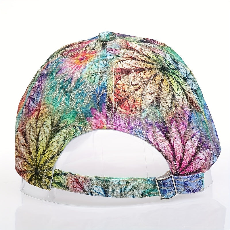 Rhinestone Baseball Cap Y2K Faux Pearl Leaf Flower Hat