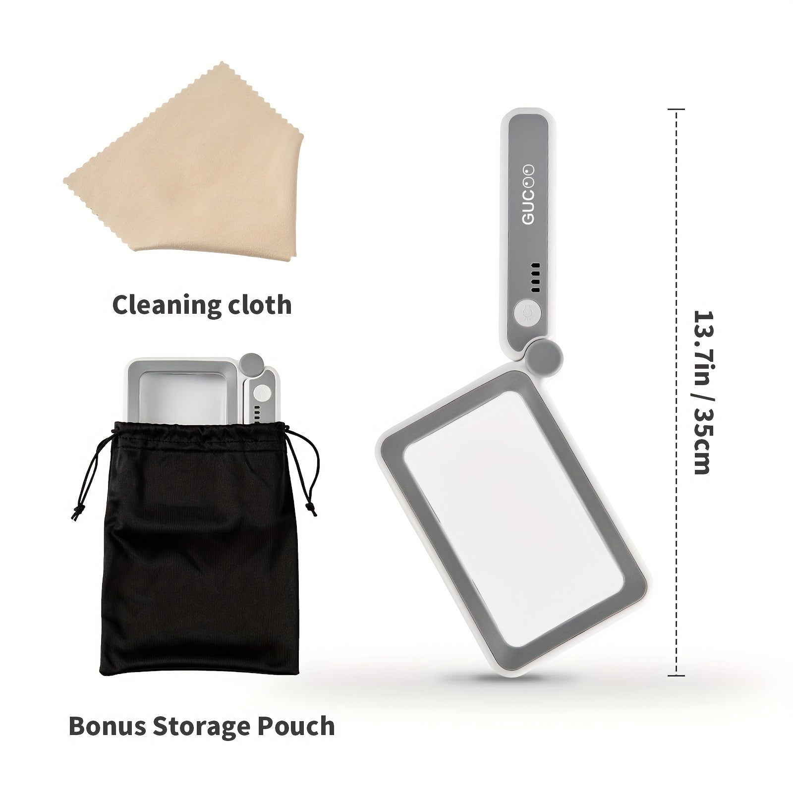 LED Lighted Rectangular Magnifying Glass 4X for Jewelry Books Elderly