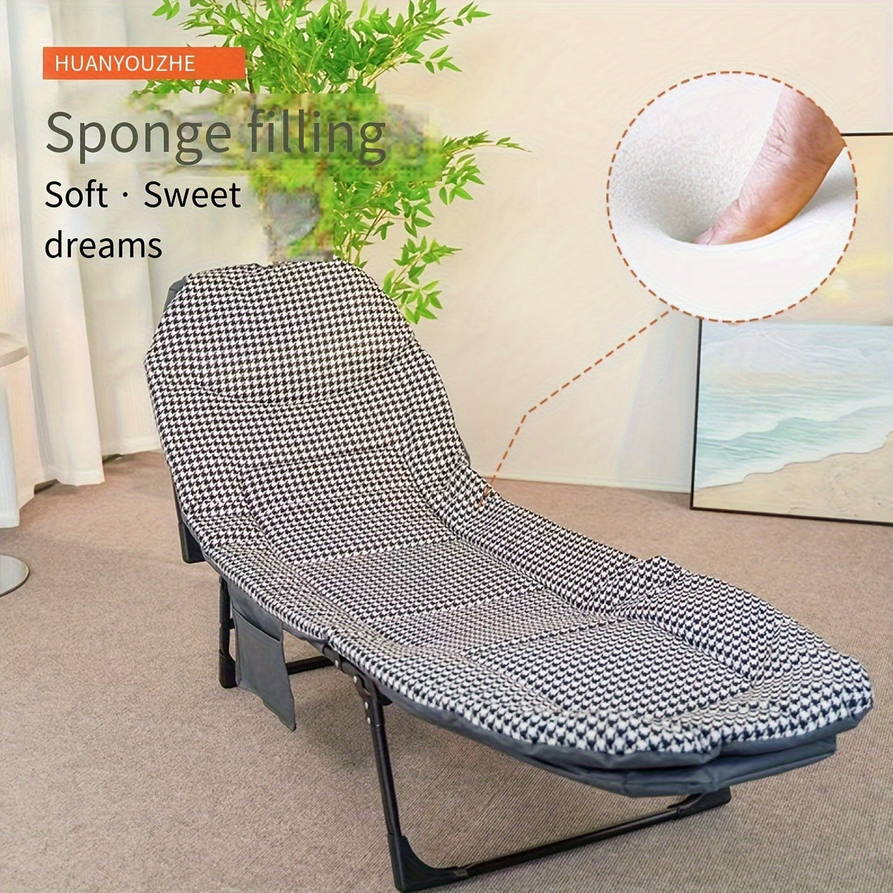Portable Folding Bed for Office Nap and Camping Picnic