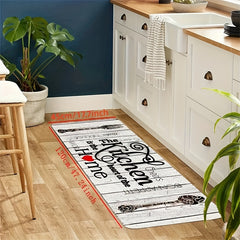 Vintage Kitchen Mat Wooden Striped Print Carpet Polyester Rug