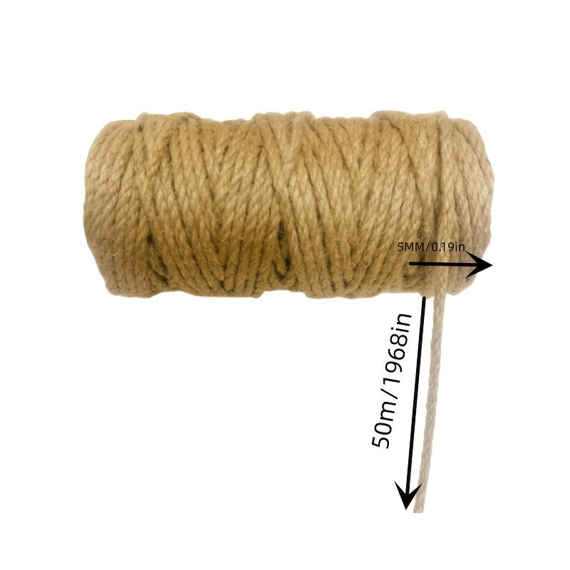 164ft Jute Rope Thick Hemp Rope For DIY Arts Crafts Gardening Home Decor