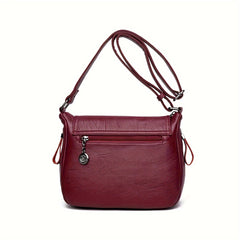 Chic Faux Leather Crossbody Bag for Women Classic Design Magnetic Closure