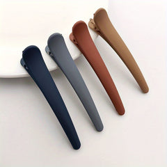 8pcs Duck Billed Clip Solid Barrette Matte Clip Hair Accessory