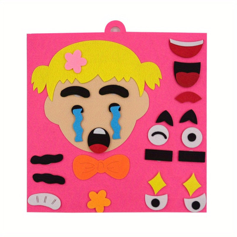 Kids Facial Expressions Puzzles Felt Handcraft Materials